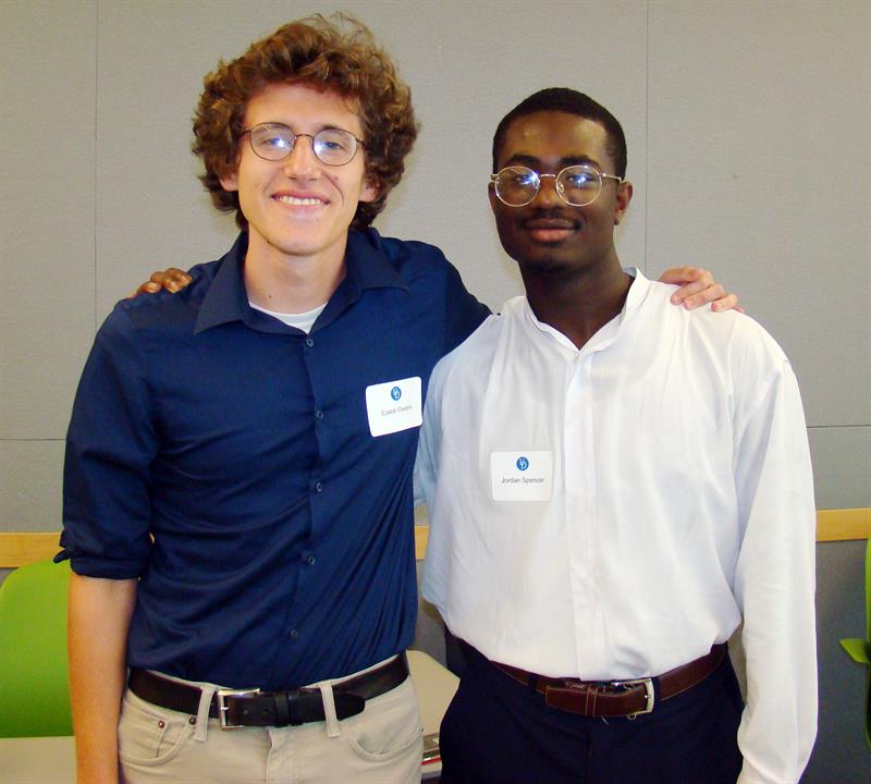 Summer Scholars: Caleb Owens (left) and Jordan Spencer.